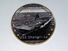 NAVY USS SHANGRI-LA CV-38 #31 COLORIZED ART ROUND