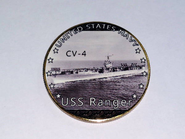 NAVY USS RANGER CV-4 #7 COLORIZED ART ROUND