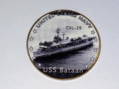 NAVY USS BATAAN CVL-29 #53 COLORIZED ART ROUND