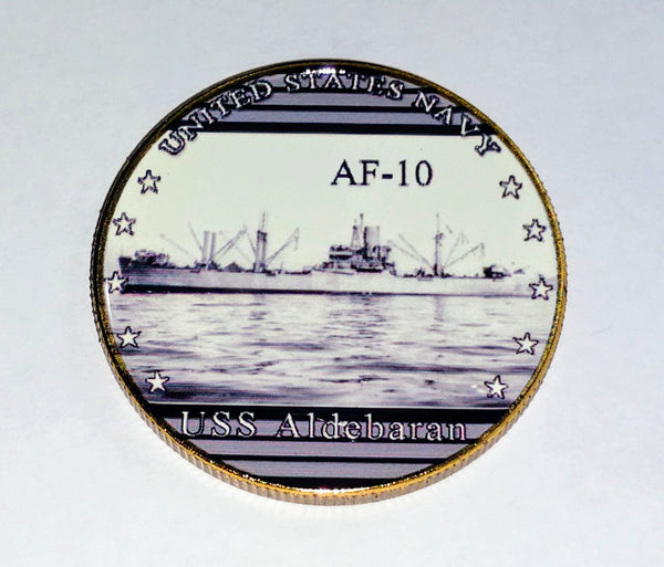 NAVY USS ALDEBARAN AF-10 #623 COLORIZED ART ROUND