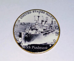 NAVY USS PIEDMONT AD-17 #624 COLORIZED ART ROUND