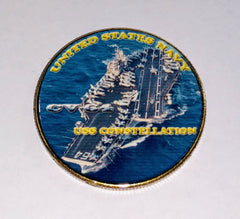NAVY USS CONSTELLATION CV-64 #44 COLORIZED ART ROUND
