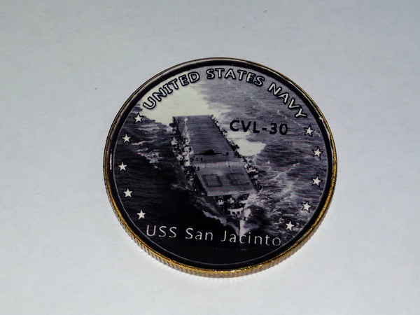 NAVY USS SAN JACINTO CVL-30 #54 COLORIZED ART ROUND