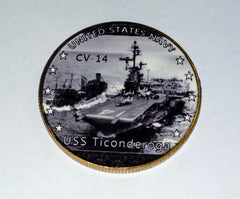 NAVY USS TICONDEROGA CV-14 #17 COLORIZED ART ROUND