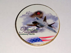 Air Force F-22 Raptor Stealth Fighter Colorized #C222B Military Honor Challenge Coin Award