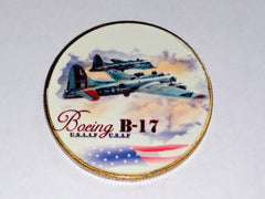USAF AIR FORCE BOEING B-17 #227 COLORIZED ART ROUND