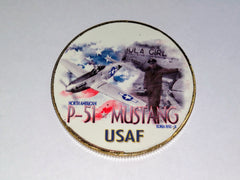 Army Air Forces P-51 Mustang Aircraft #C229PB Military Honor Challenge Coin Award