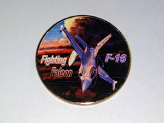 Air Force F-16 Fighter Colorized #C195B Military Honor Challenge Coin Award