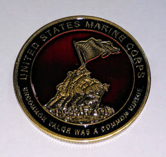 MARINE CORPS IWO JIMA RED MILITARY ART ROUND