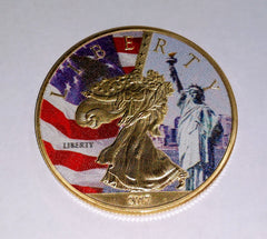 STATUE OF LIBERTY COLORIZED ART ROUND