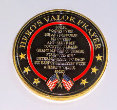 MARINE CORPS HEROES VALOR PRAYER MILITARY CHALLENGE #SK8914 COLORIZED ART ROUND