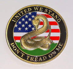 DON'T TREAD LIBERTY BELL PRESIDENT KENNEDY MILITARY COLORIZED ART ROUND