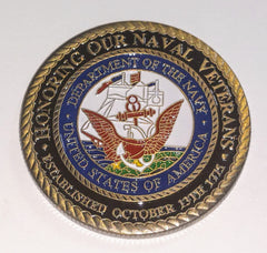 NAVY HONORING NAVAL VETERANS #SK8909 COLORIZED ART ROUND