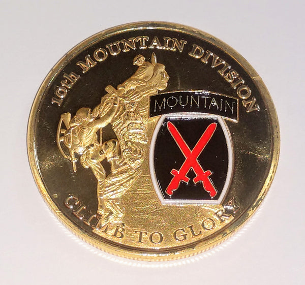 ARMY 10TH MOUNTAIN DIVISION - CLIMB TO GLORY #SK8923 COLORIZED ART ROUND