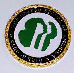 GIRL SCOUTS OF AMERICA HONOR #1642 COLORIZED ART ROUND