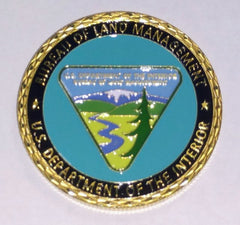 BUREAU OF LAND MANAGEMENT DEPARTMENT OF INTERIOR #1473 COLORIZED ART COIN