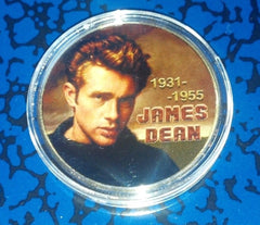 JAMES DEAN #JD1 COLORIZED GOLD PLATED ART ROUND