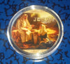 JESUS RELIGIOUS #979 COLORIZED GOLD PLATED ART ROUND - 1