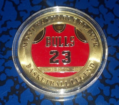 MICHAEL JORDAN 23 JERSEY #32 COLORIZED ART ROUND