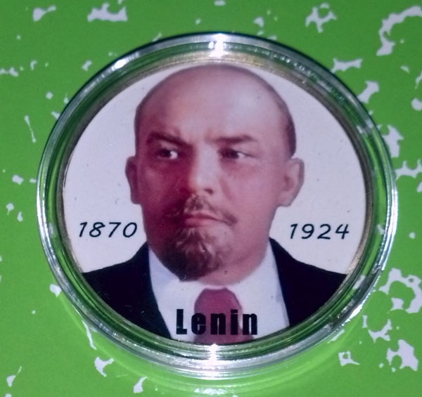 PRESIDENT VLADIMIR LENIN #BXB63 COLORIZED GOLD PLATED ART ROUND ...
