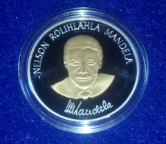 NELSON MANDELA FREEDOM TWO TONE PLATED ART COIN
