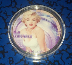 MARILYN MONROE GODDESS #227 COLORIZED GOLD PLATED ART ROUND