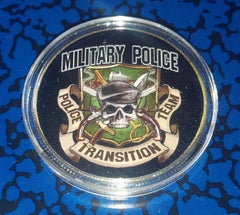 MILITARY POLICE TRANSITION TEAM #261 COLORIZED GOLD PLATED ART ROUND