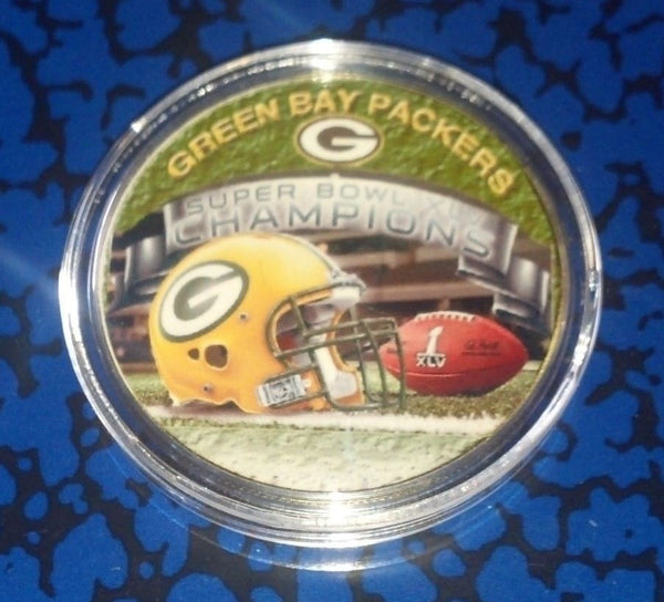 NFL GREEN BAY PACKERS #N15 COLORIZED GOLD PLATED ART ROUND - 1