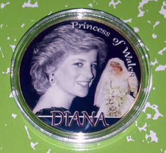 PRINCESS DIANA WEDDING #957 COLORIZED GOLD PLATED ART ROUND