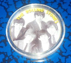 ROLLING STONES EARLY YEARS #107 COLORIZED GOLD PLATED ART ROUND